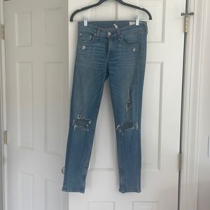 Rag and Bone zipper Capri jean